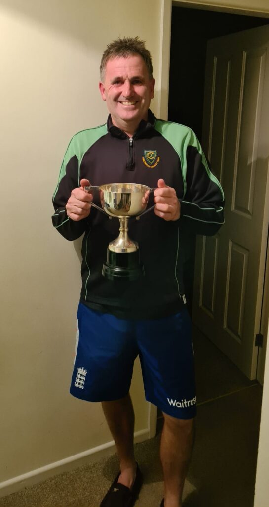 Paul Glendinning with his 2nd XI Player of the Season 2021 trophy