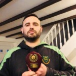 Will Fensome with his Team of the Decade shield